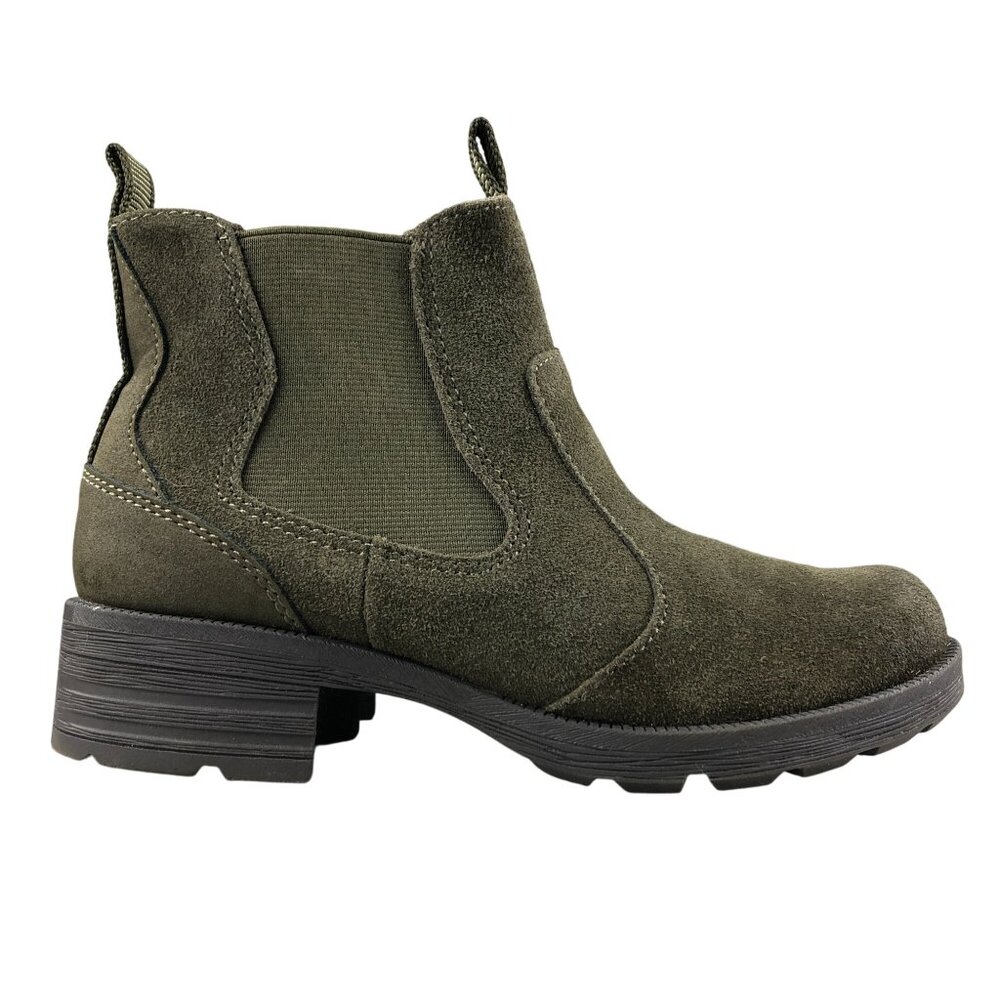 Earth Origins Women's Size 5.5 Roxana Green Leather Suede Chelsea Ankle Booties